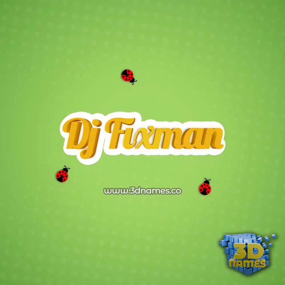 dj fixman in Ladybugs style - 3D name wallpaper