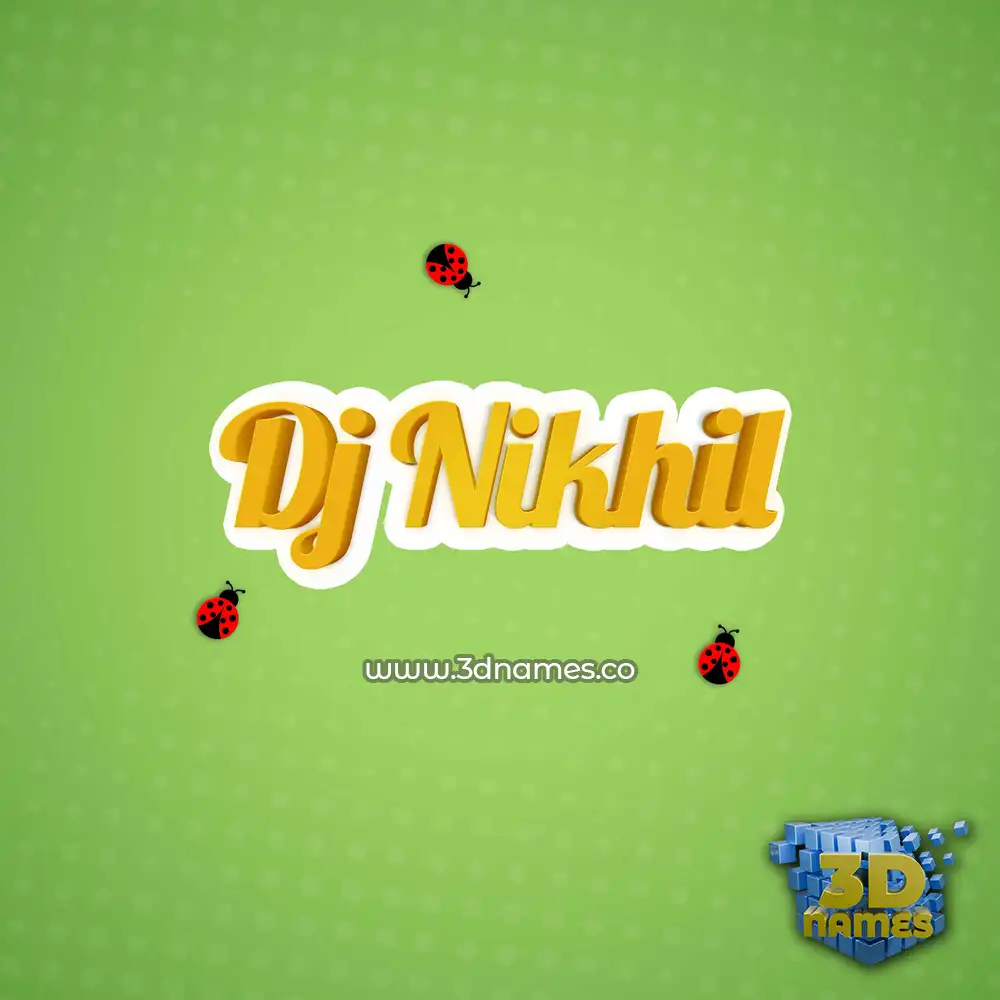 dj nikhil in Ladybugs style - 3D name wallpaper