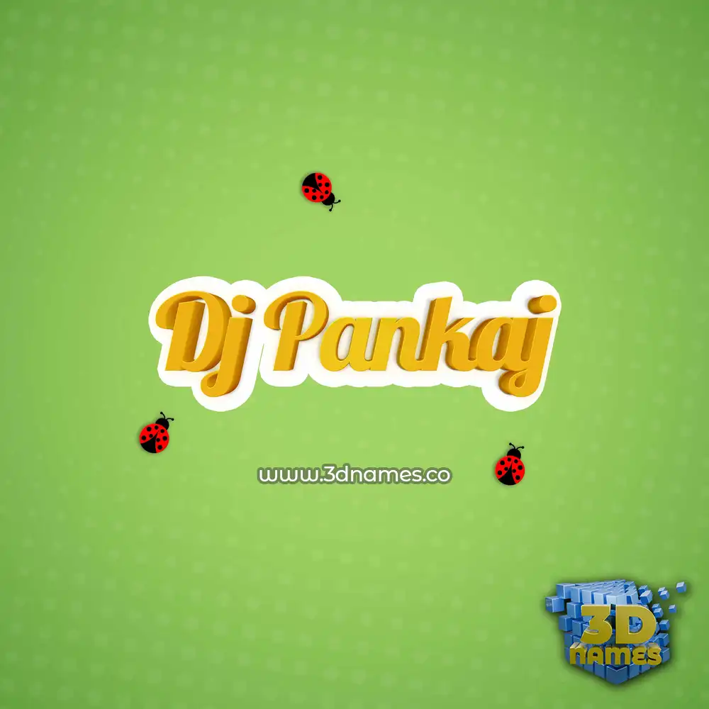 dj pankaj in Ladybugs style - 3D name wallpaper