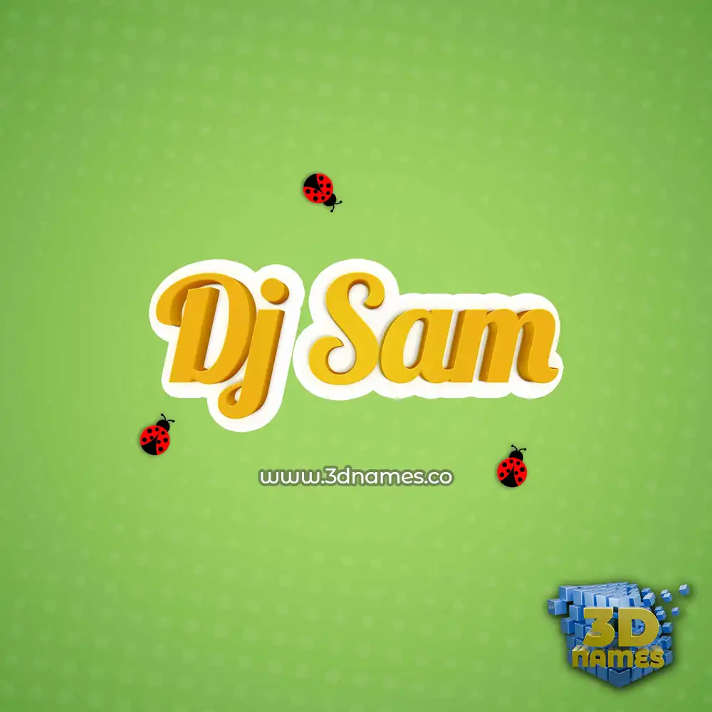 dj sam in Ladybugs style - 3D name wallpaper