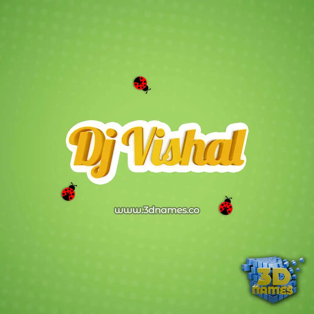 dj vishal in Ladybugs style - 3D name wallpaper