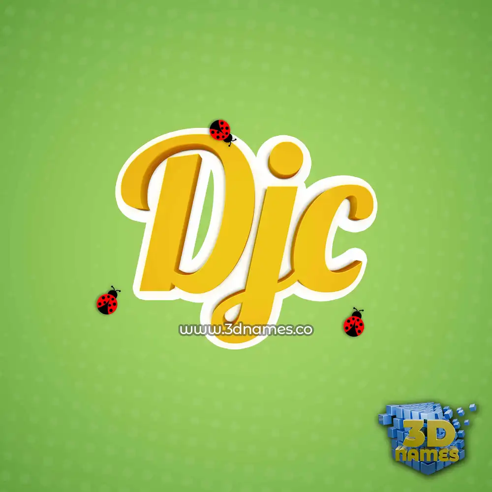 djc in Ladybugs style - 3D name wallpaper