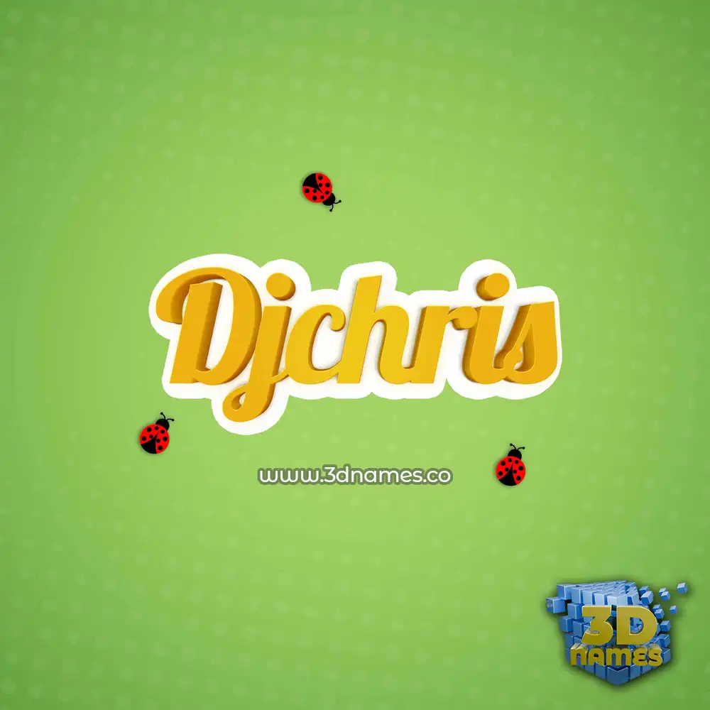 djchris in Ladybugs style - 3D name wallpaper