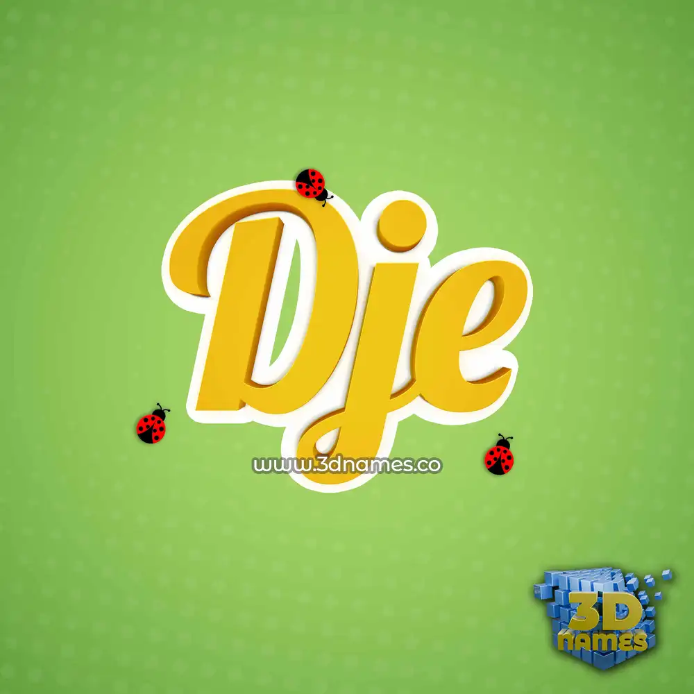 dje in Ladybugs style - 3D name wallpaper