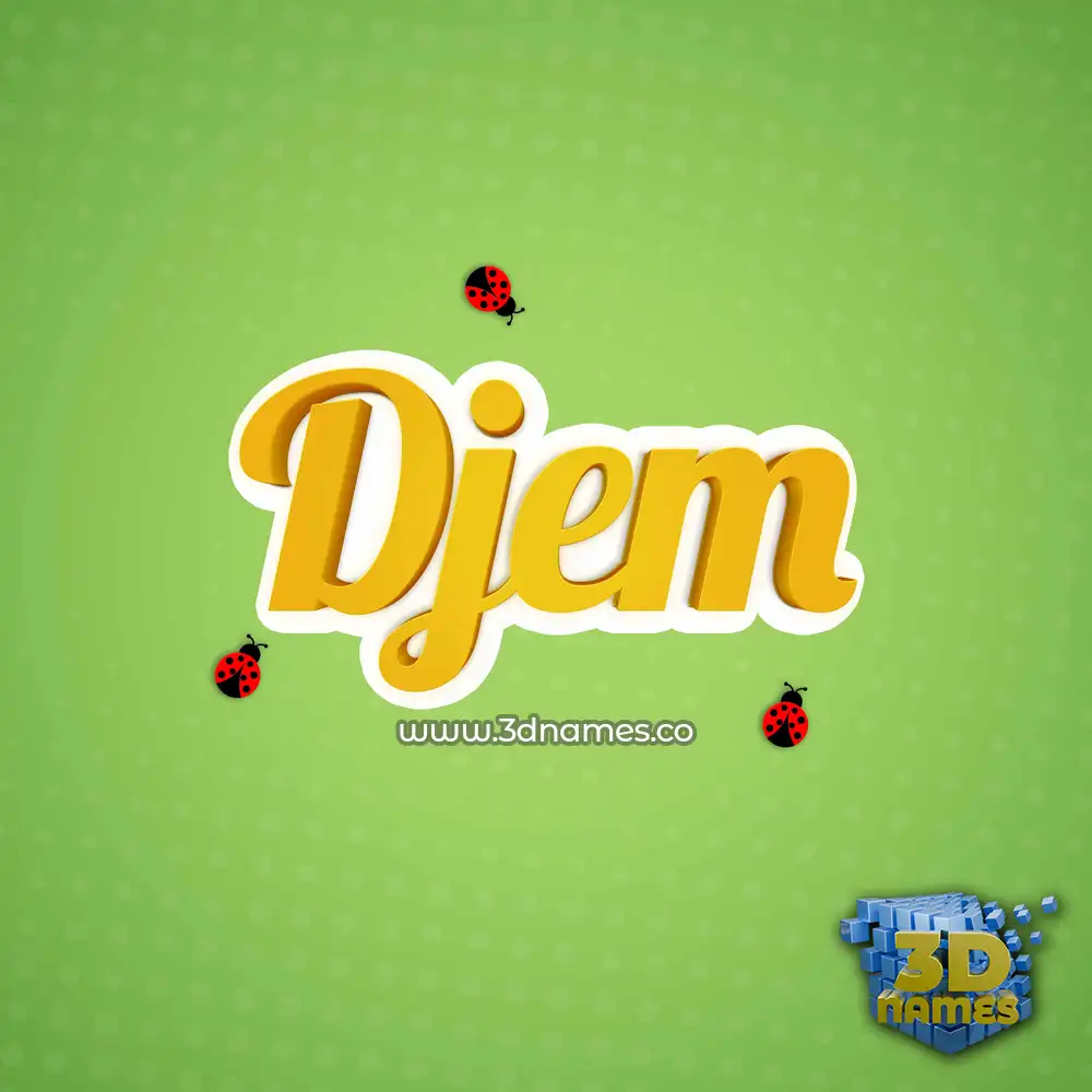 djem in Ladybugs style - 3D name wallpaper