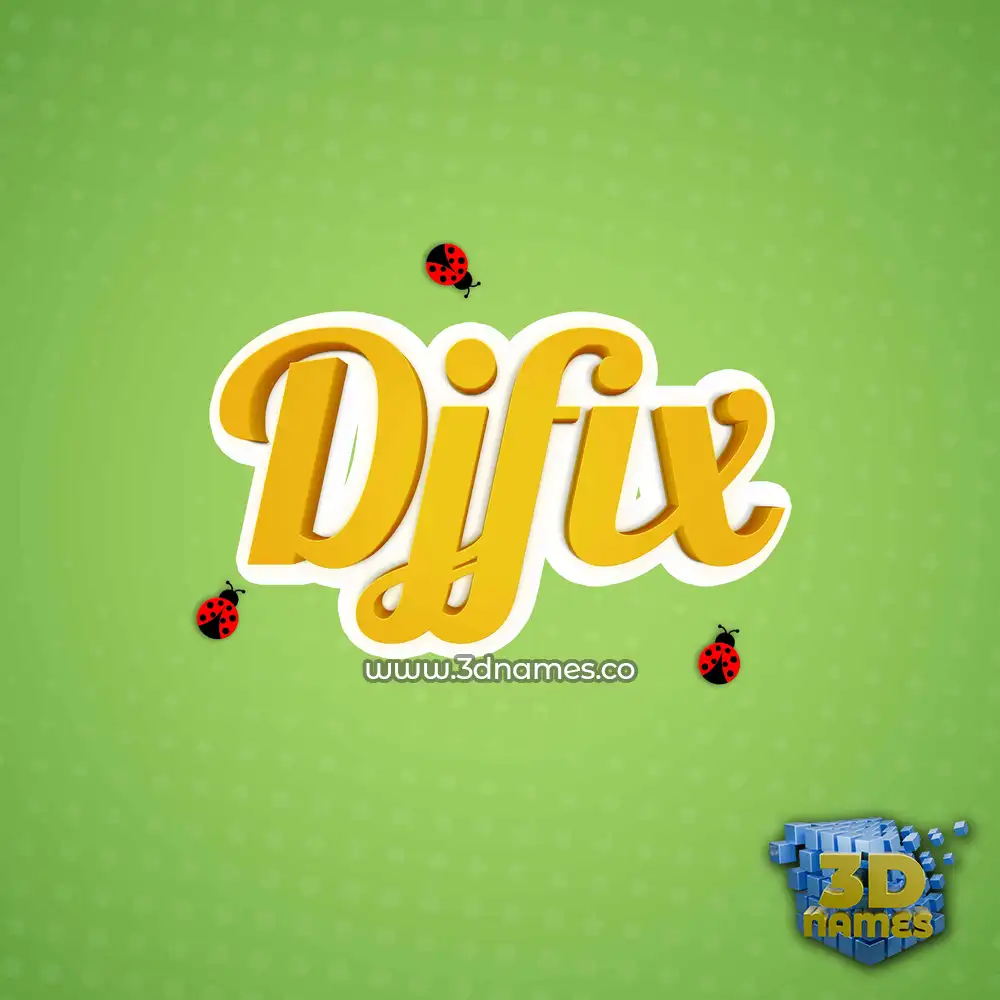 djfix in Ladybugs style - 3D name wallpaper
