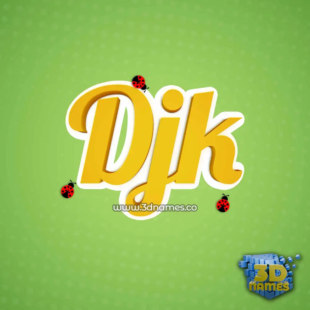 djk in Ladybugs style - 3D name wallpaper