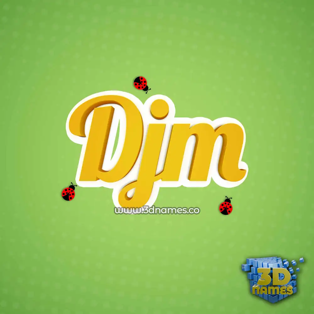 djm in Ladybugs style - 3D name wallpaper