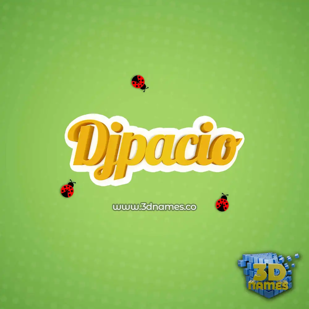 djpacio in Ladybugs style - 3D name wallpaper