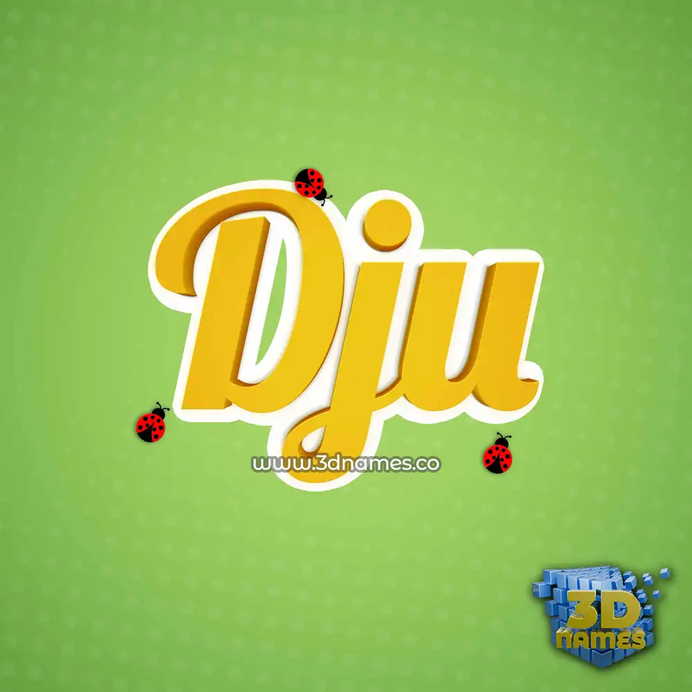 dju in Ladybugs style - 3D name wallpaper
