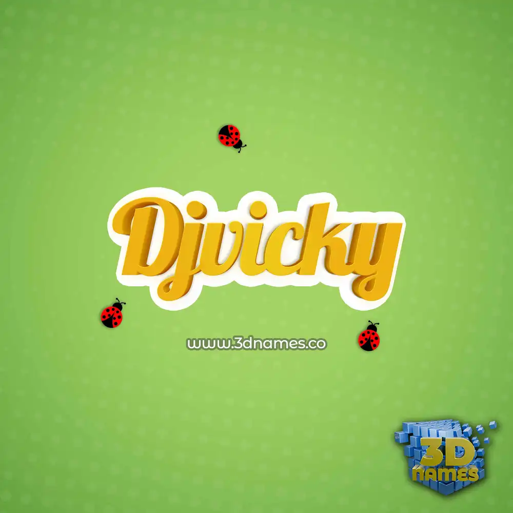 djvicky in Ladybugs style - 3D name wallpaper