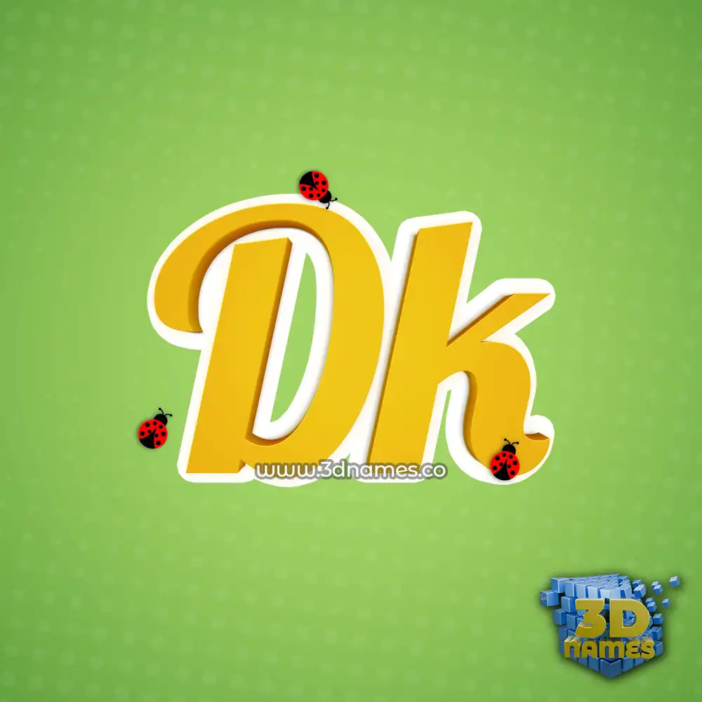 dk in Ladybugs style - 3D name wallpaper