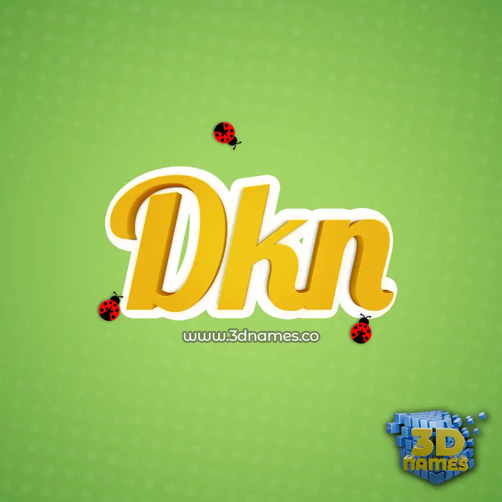 dkn in Ladybugs style - 3D name wallpaper
