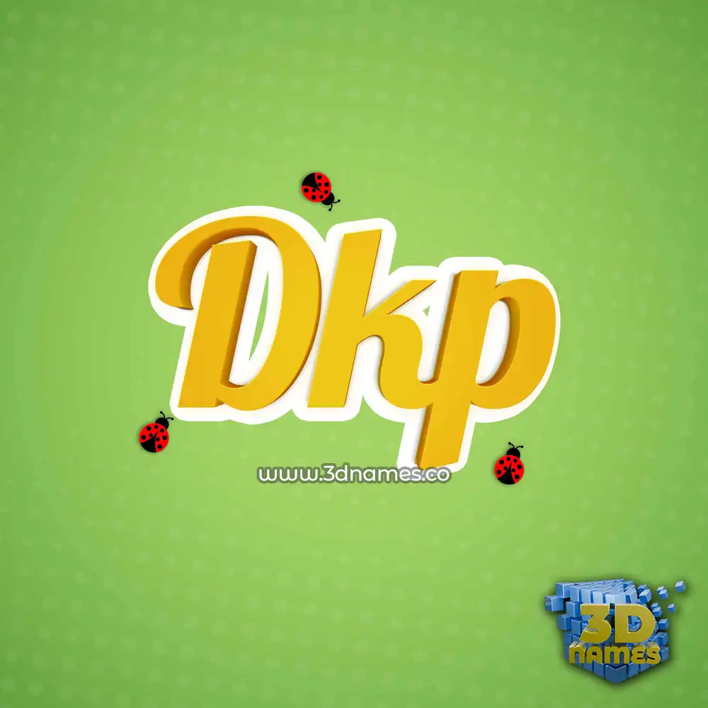 dkp in Ladybugs style - 3D name wallpaper