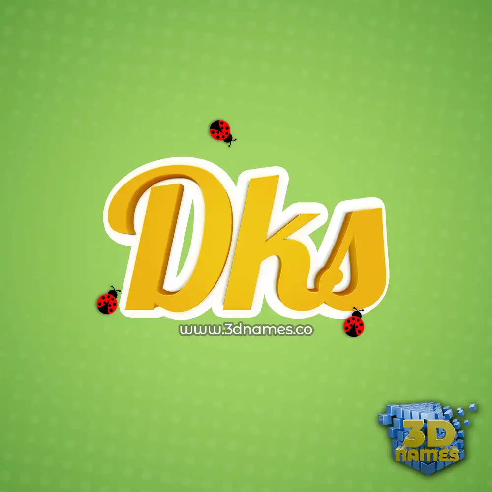 dks in Ladybugs style - 3D name wallpaper