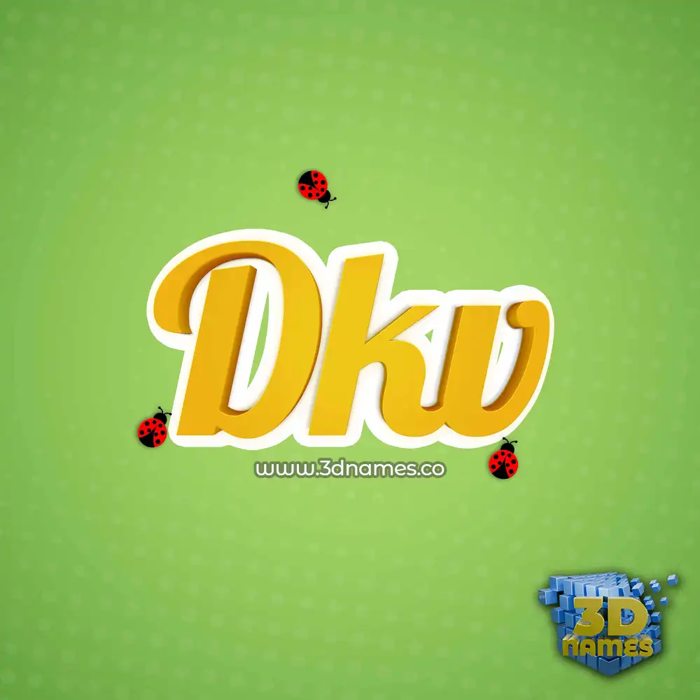 dkv in Ladybugs style - 3D name wallpaper