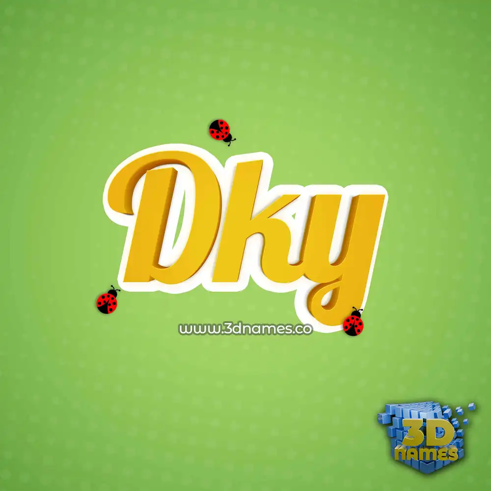 dky in Ladybugs style - 3D name wallpaper