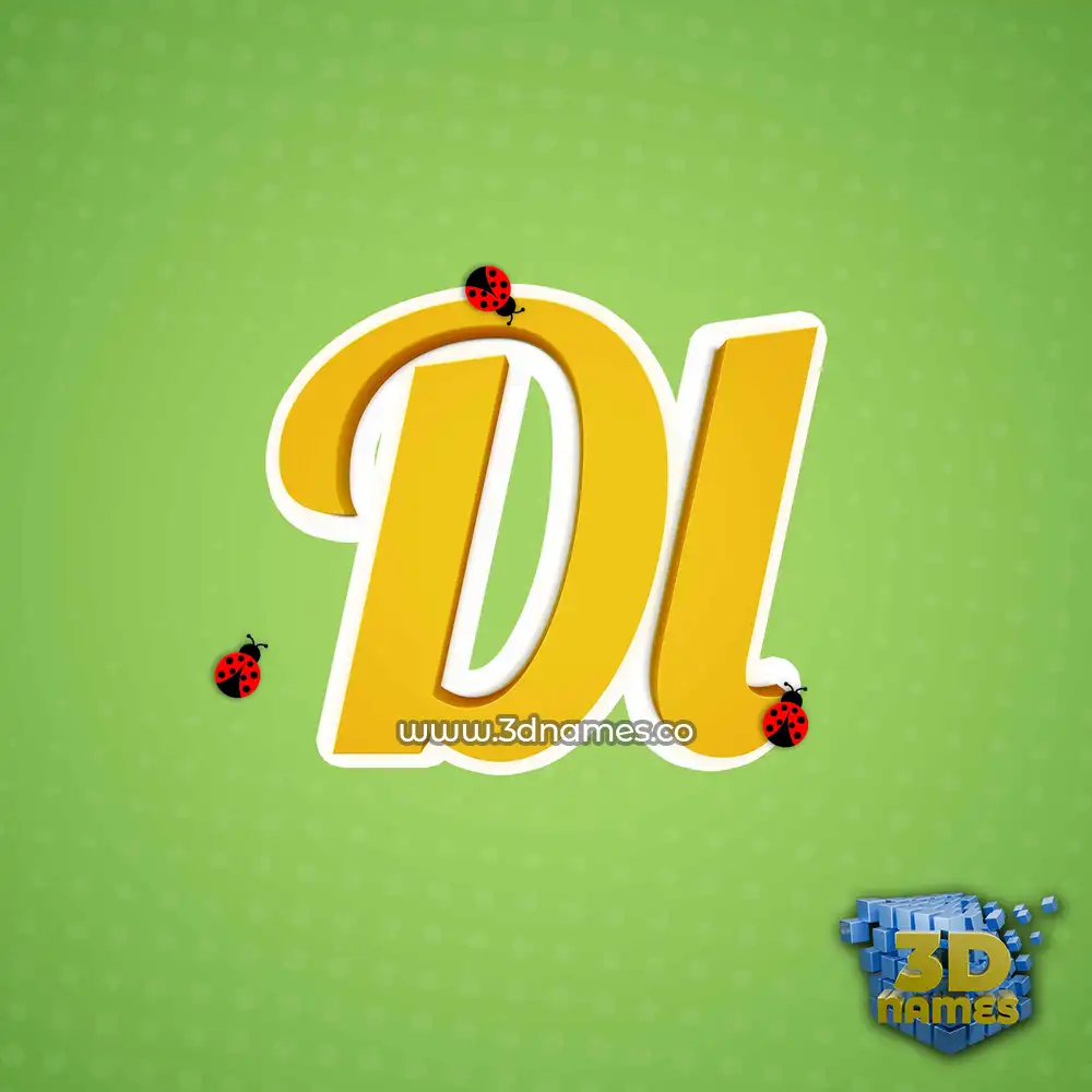 dl in Ladybugs style - 3D name wallpaper