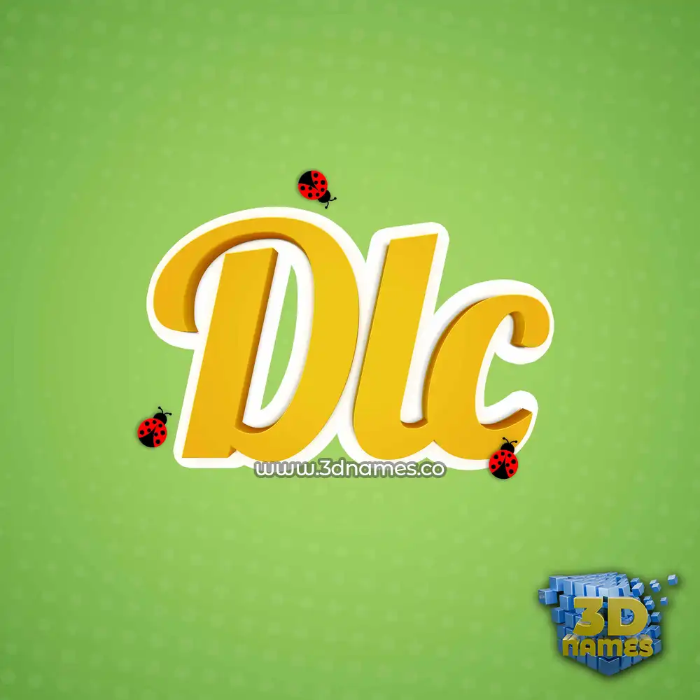 dlc in Ladybugs style - 3D name wallpaper
