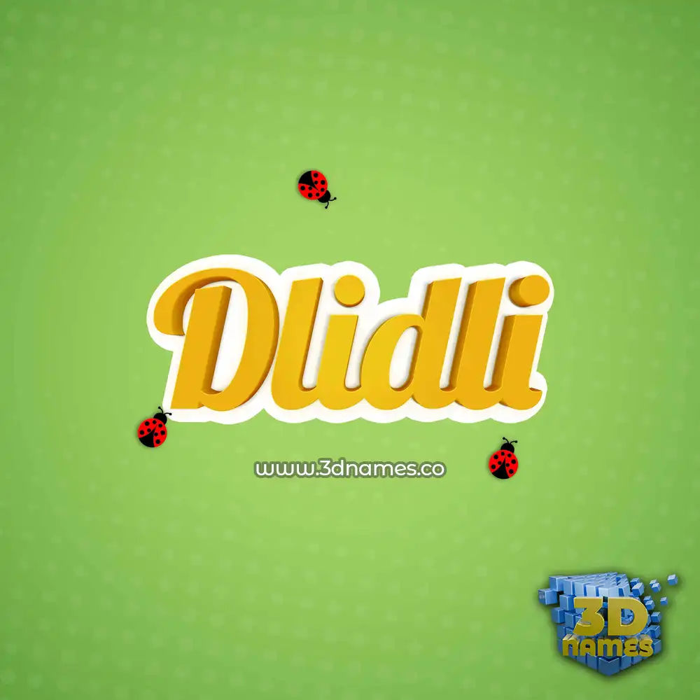 dlidli in Ladybugs style - 3D name wallpaper