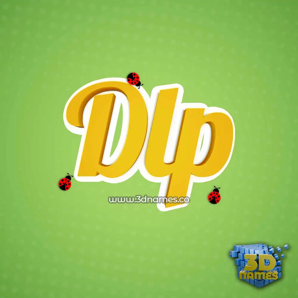 dlp in Ladybugs style - 3D name wallpaper