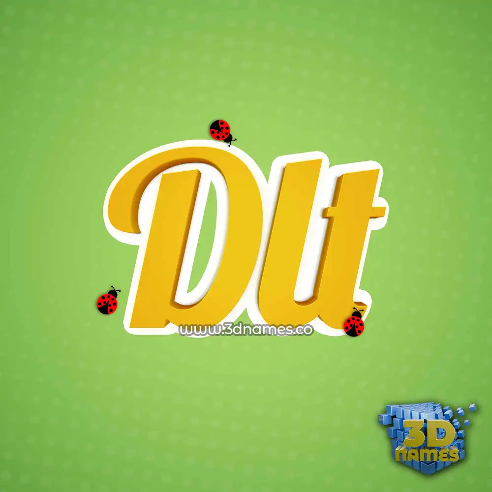 dlt in Ladybugs style - 3D name wallpaper