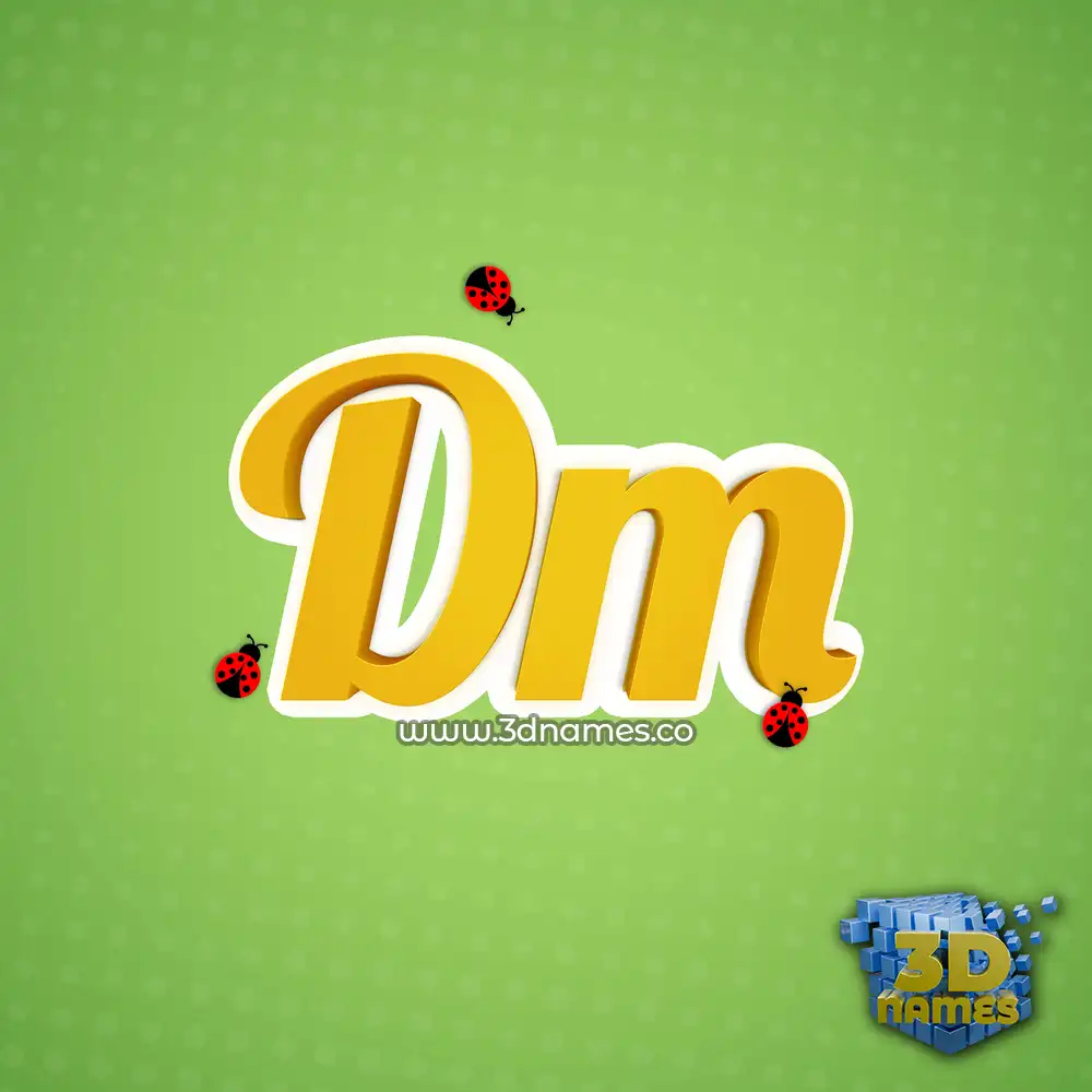 dm in Ladybugs style - 3D name wallpaper