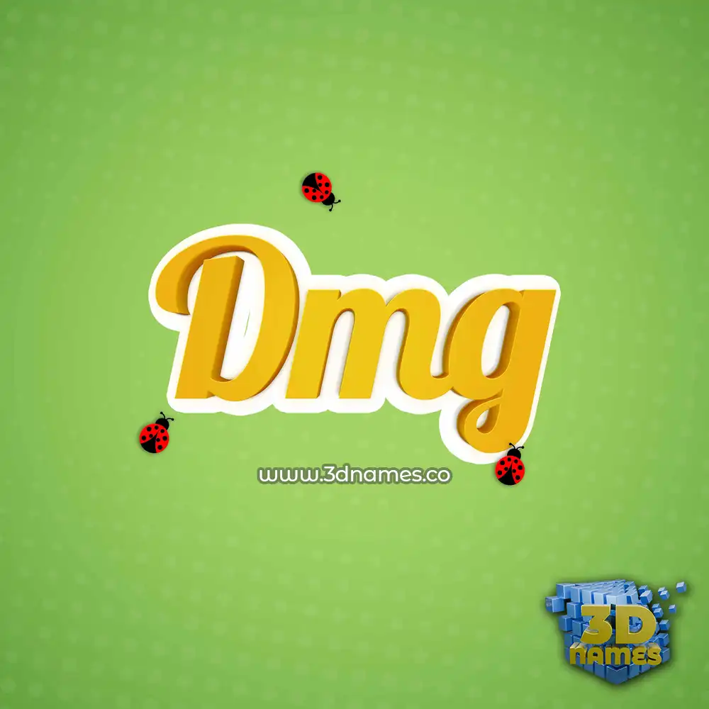 dmg in Ladybugs style - 3D name wallpaper