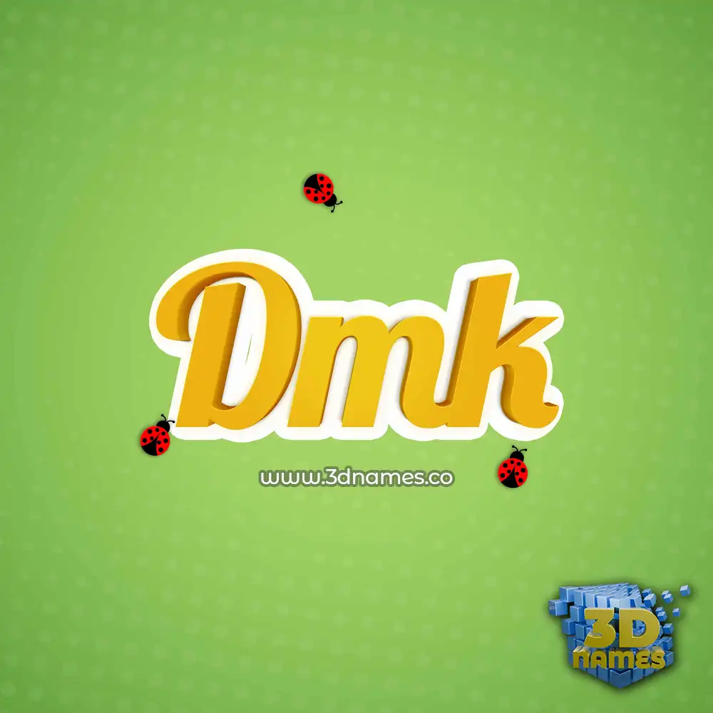 dmk in Ladybugs style - 3D name wallpaper