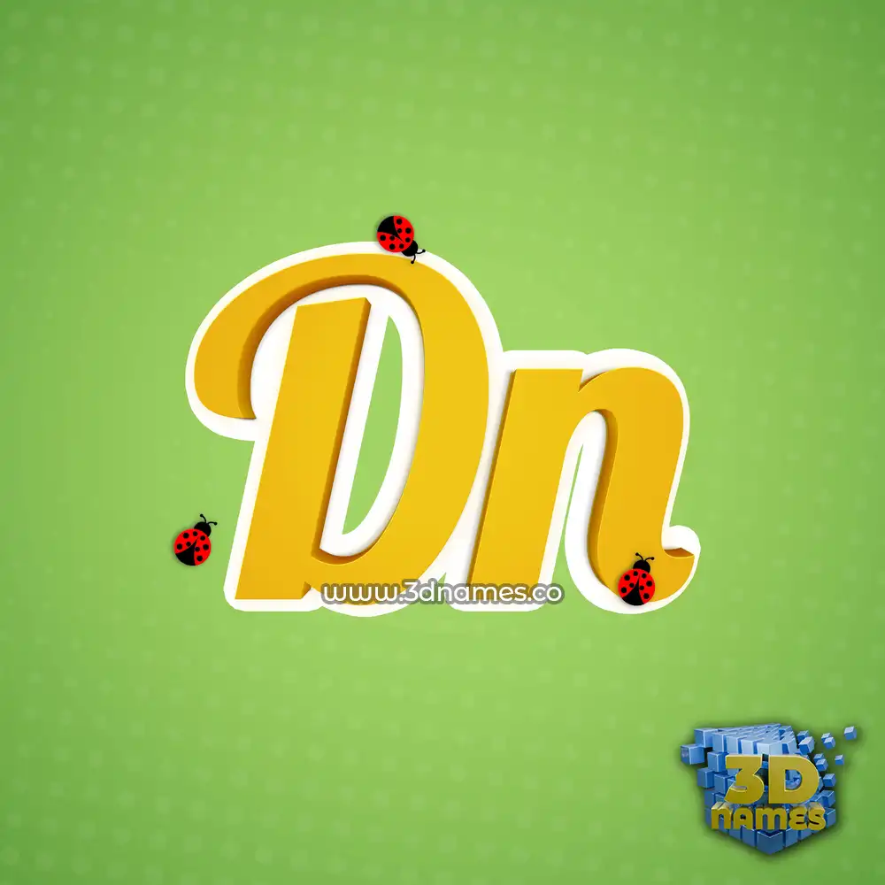 dn in Ladybugs style - 3D name wallpaper