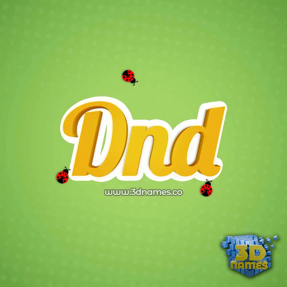 dnd in Ladybugs style - 3D name wallpaper