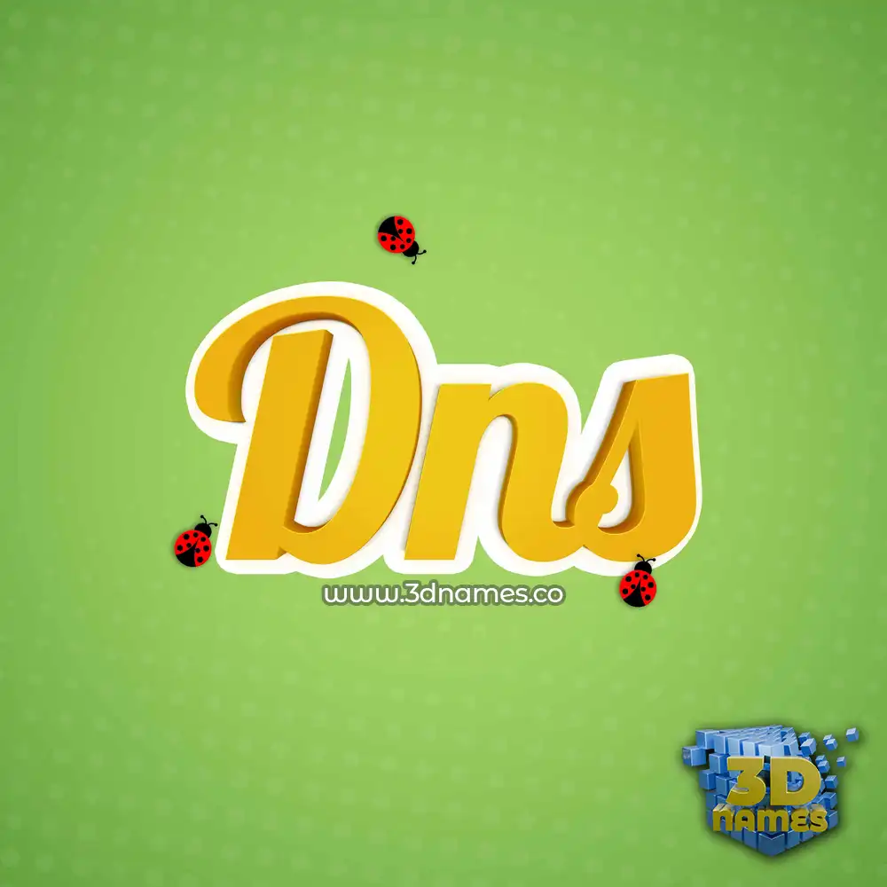 dns in Ladybugs style - 3D name wallpaper