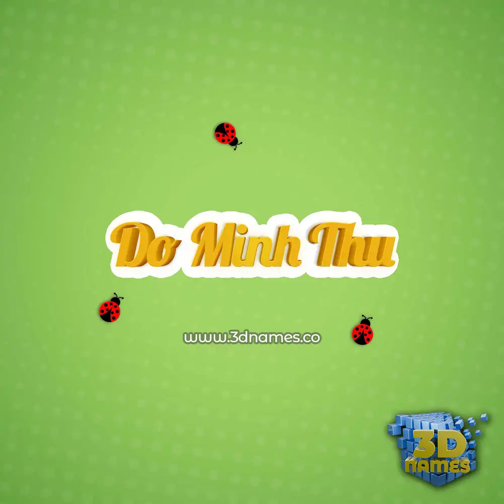 do minh thu in Ladybugs style - 3D name wallpaper