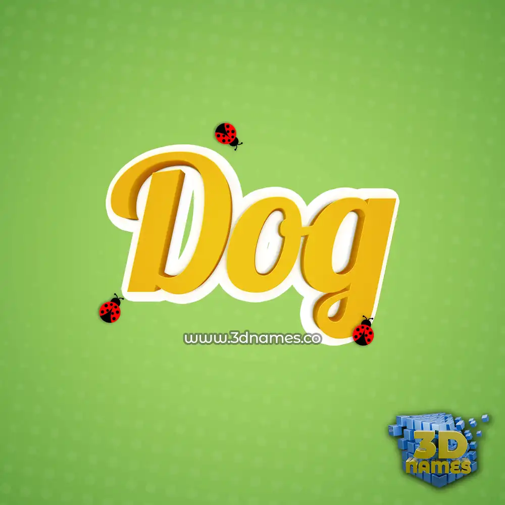 dog in Ladybugs style - 3D name wallpaper