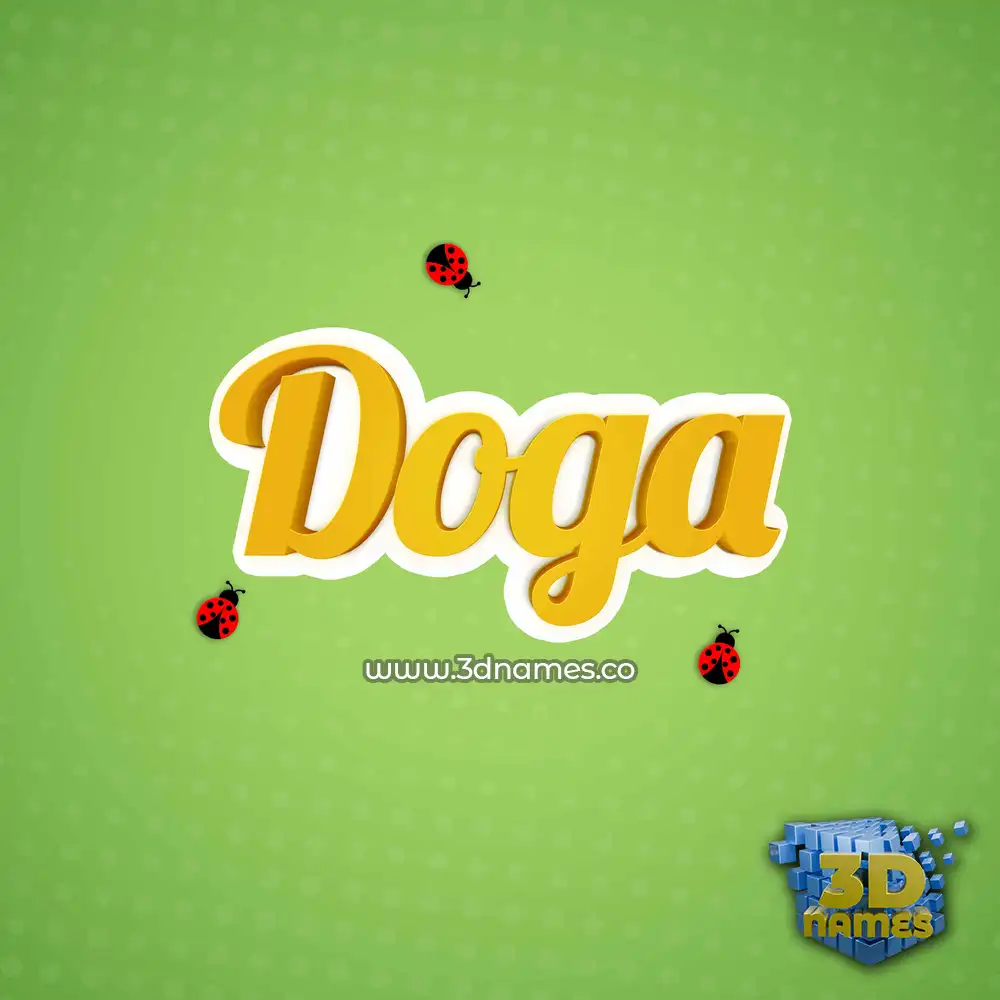 doga in Ladybugs style - 3D name wallpaper