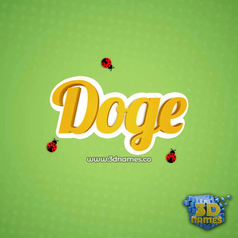 doge in Ladybugs style - 3D name wallpaper