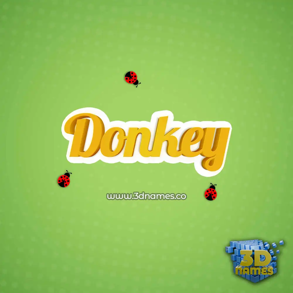 donkey in Ladybugs style - 3D name wallpaper