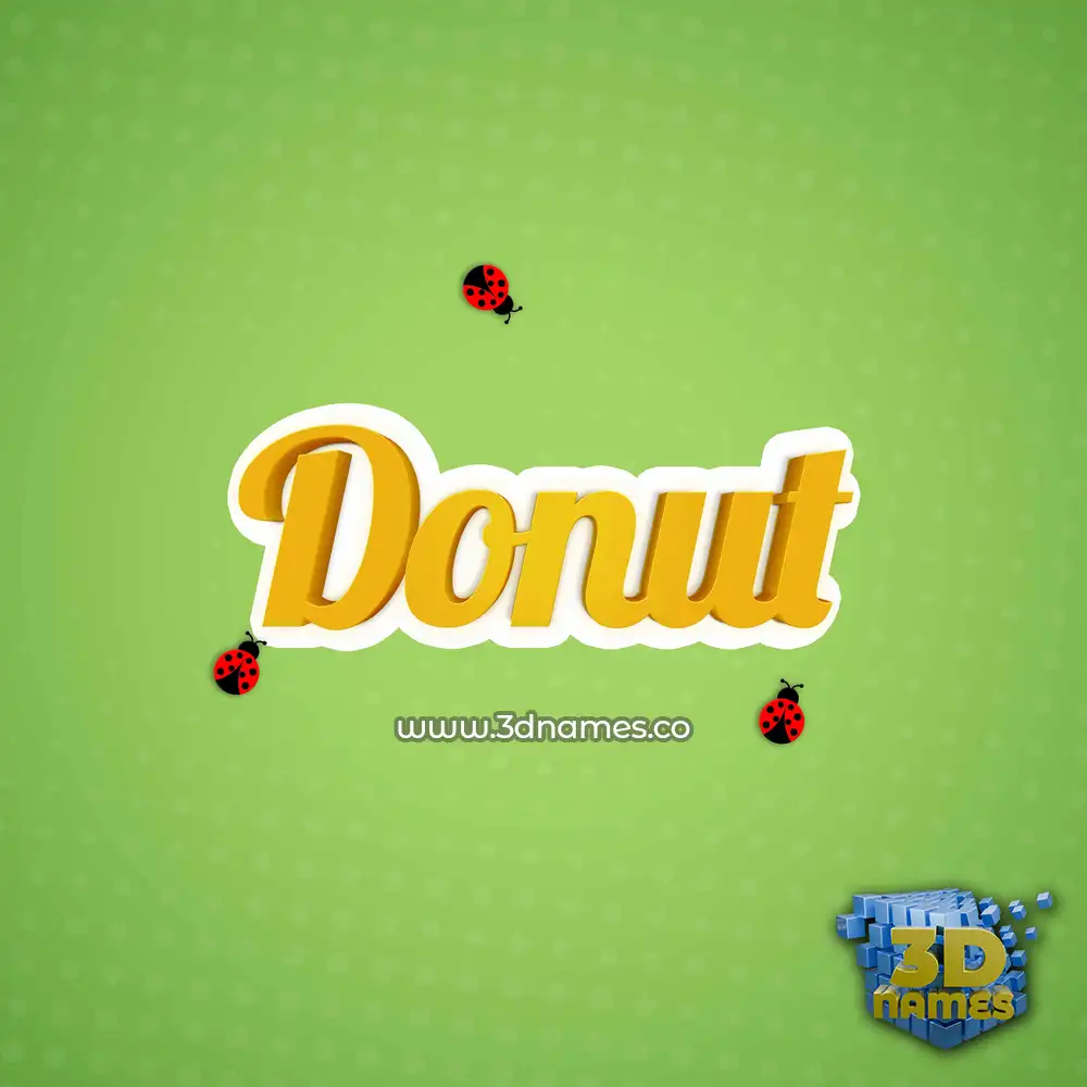 donut in Ladybugs style - 3D name wallpaper