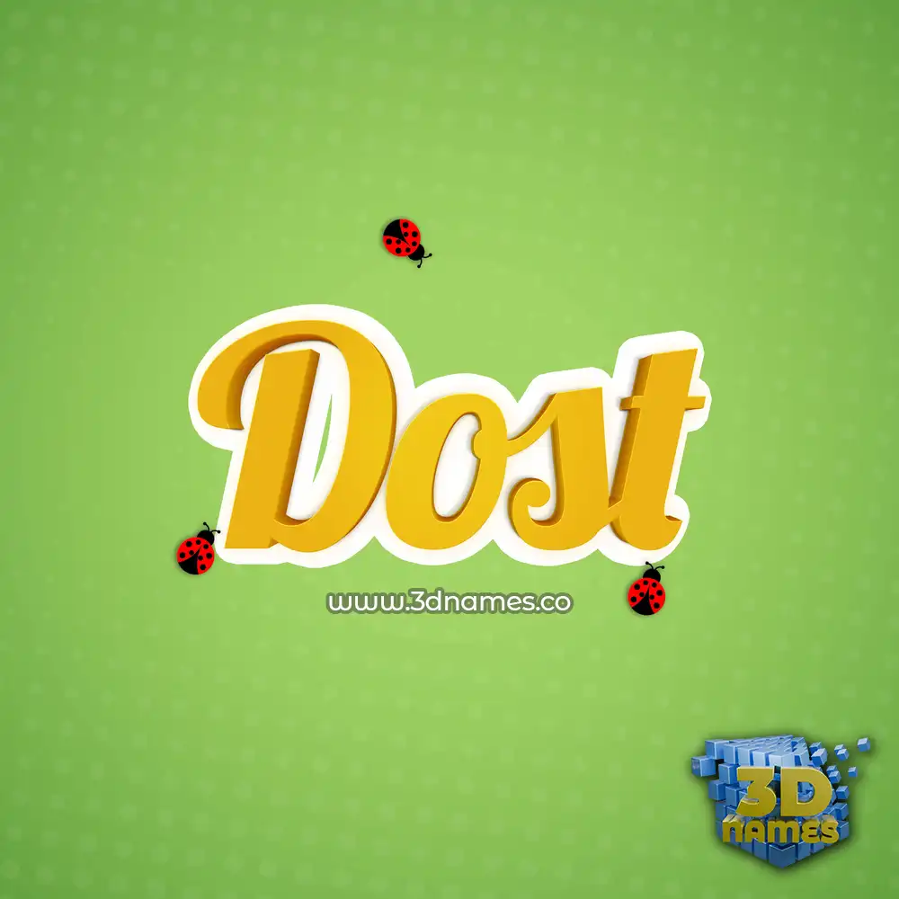 dost in Ladybugs style - 3D name wallpaper