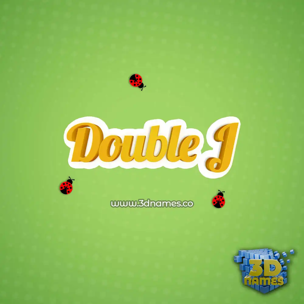 double j in Ladybugs style - 3D name wallpaper