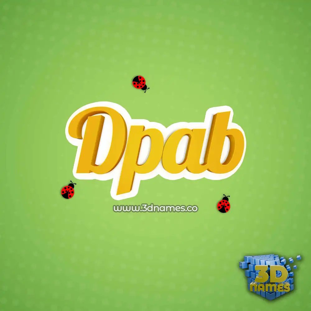 dpab in Ladybugs style - 3D name wallpaper
