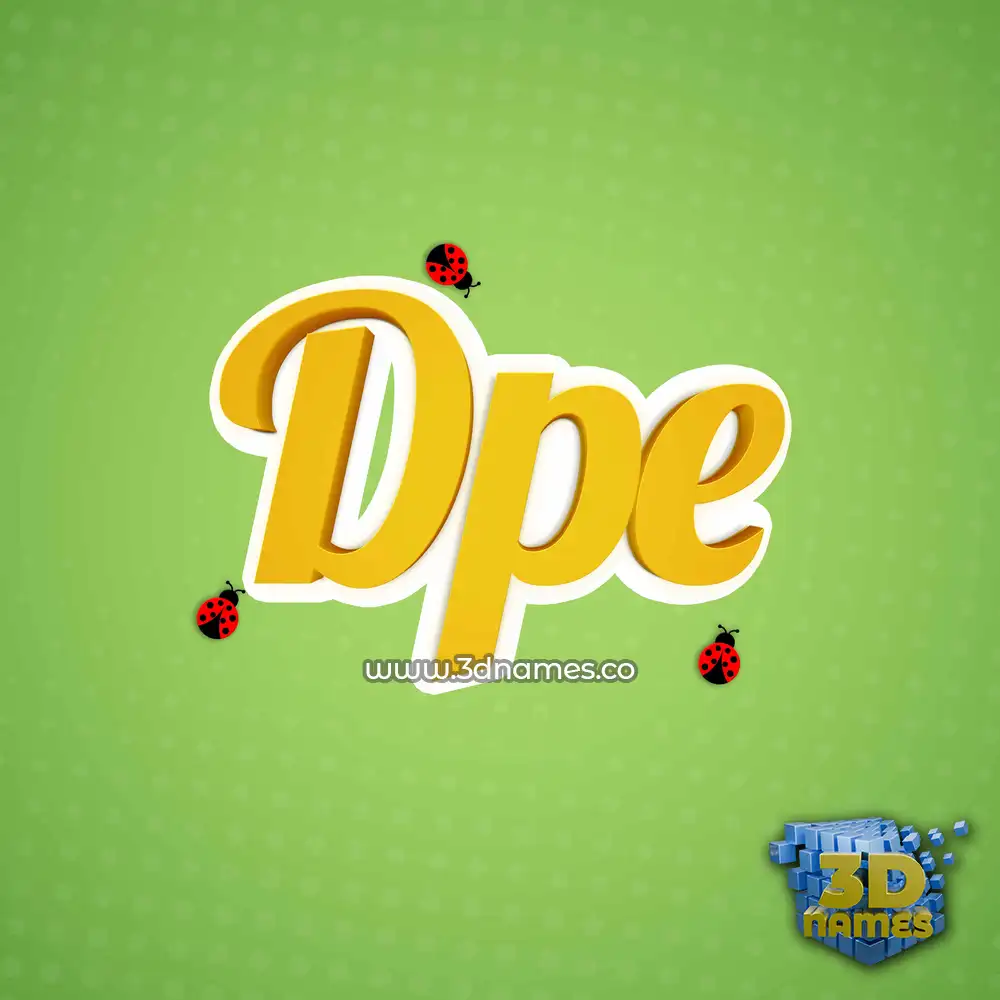 dpe in Ladybugs style - 3D name wallpaper
