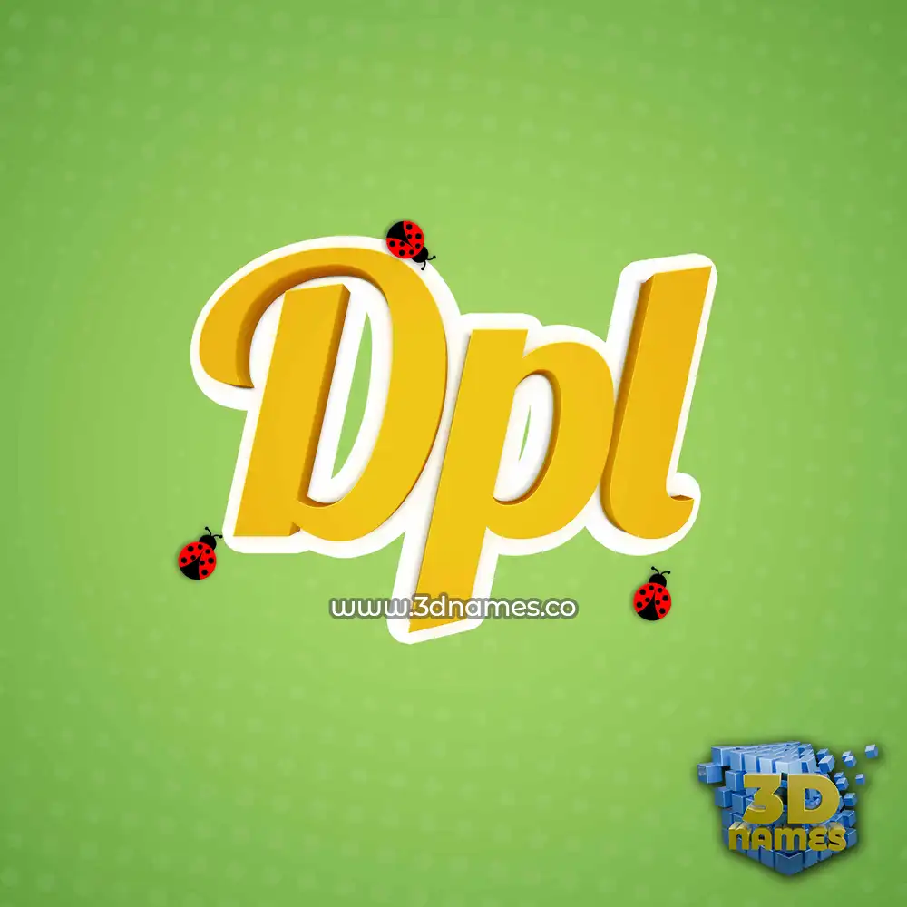 dpl in Ladybugs style - 3D name wallpaper