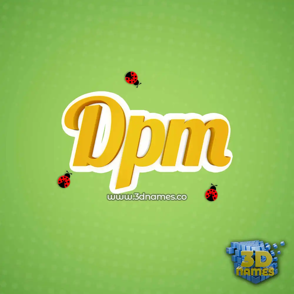 dpm in Ladybugs style - 3D name wallpaper