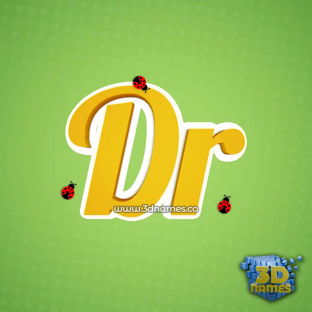 dr in Ladybugs style - 3D name wallpaper