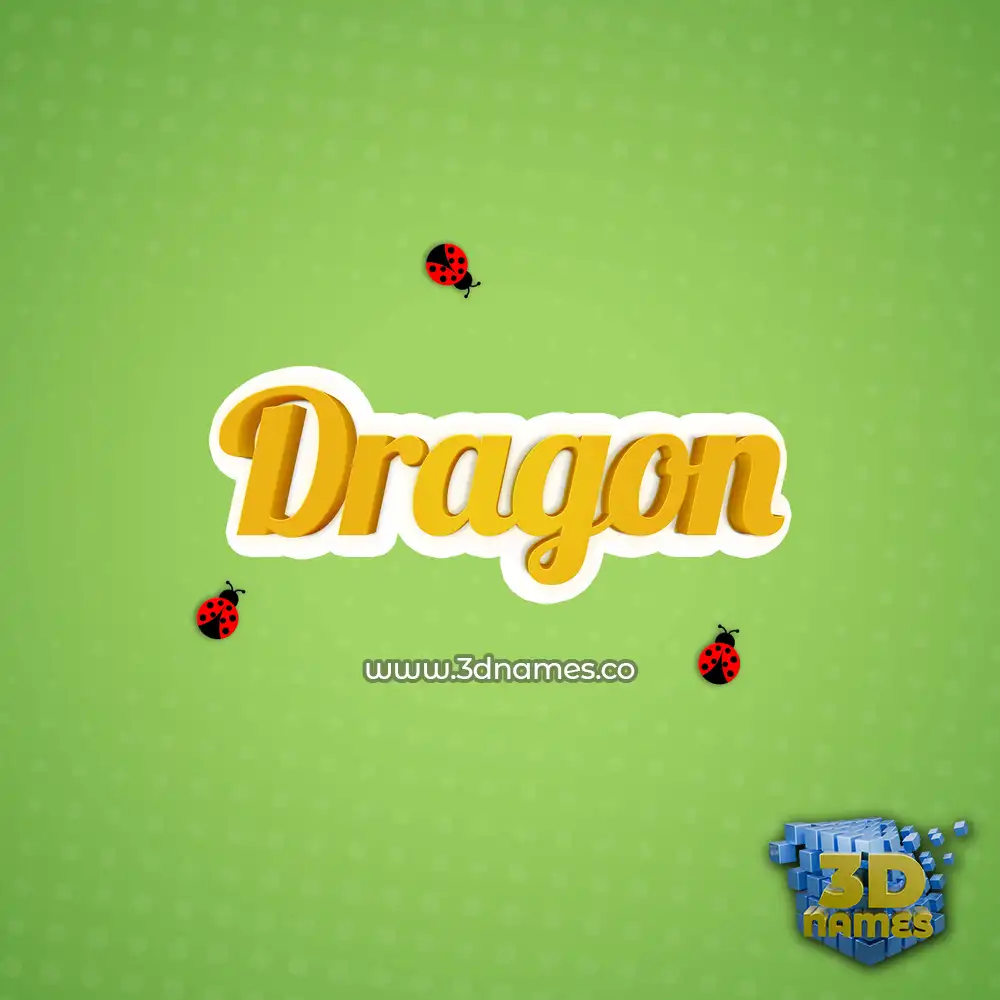 dragon in Ladybugs style - 3D name wallpaper