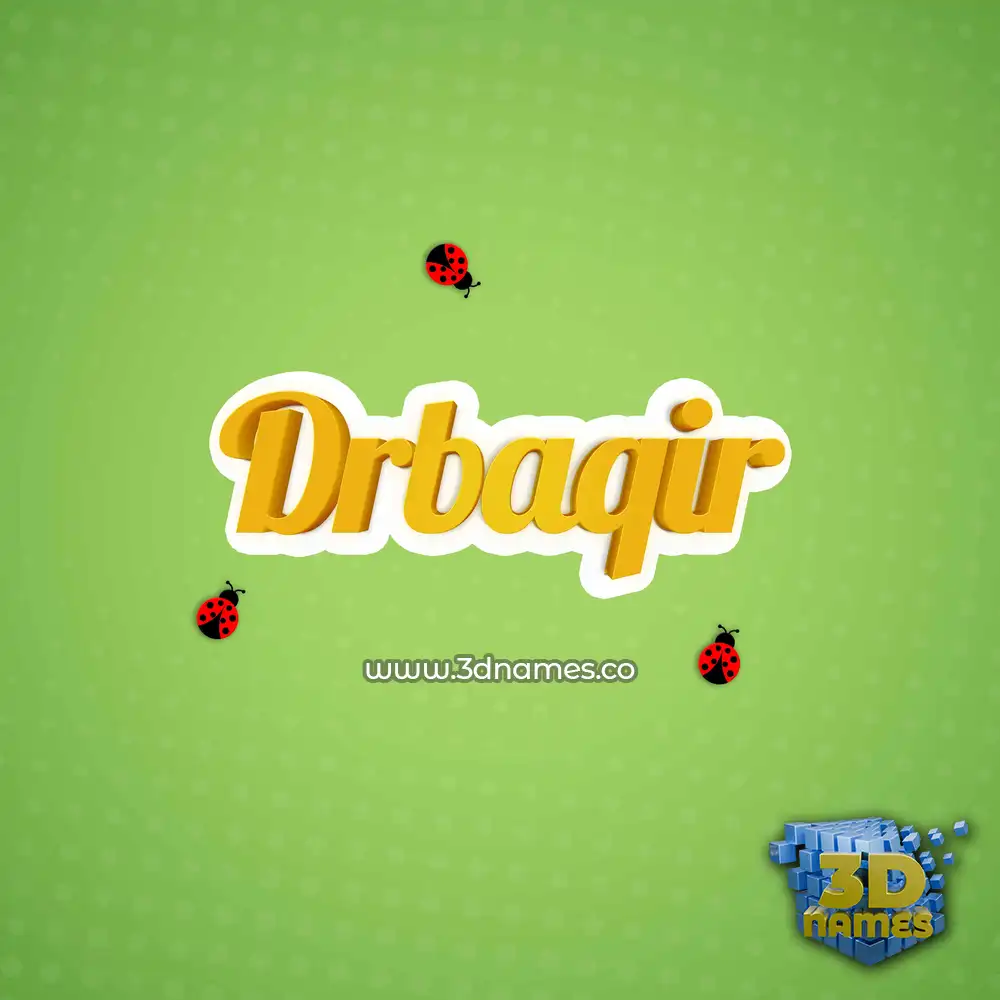 drbaqir in Ladybugs style - 3D name wallpaper