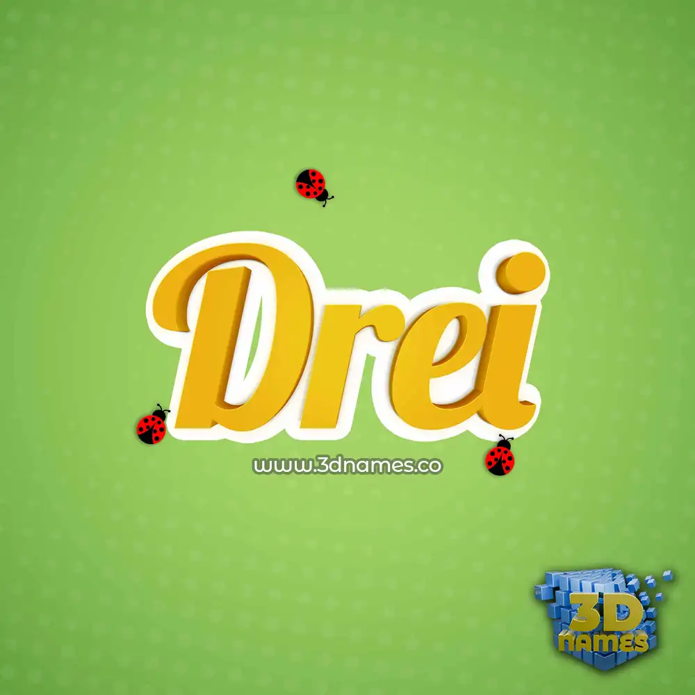 drei in Ladybugs style - 3D name wallpaper