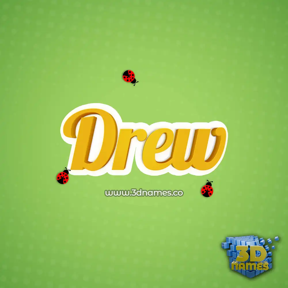 drew in Ladybugs style - 3D name wallpaper
