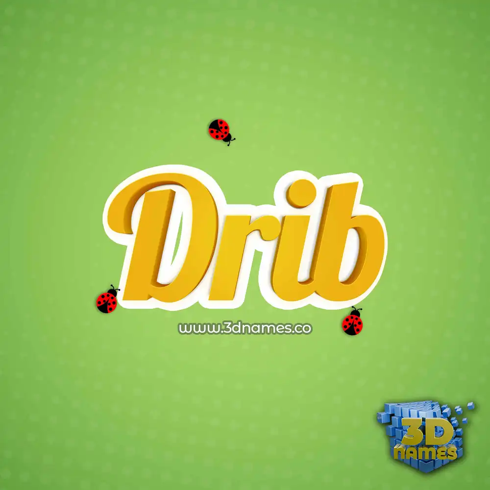 drib in Ladybugs style - 3D name wallpaper